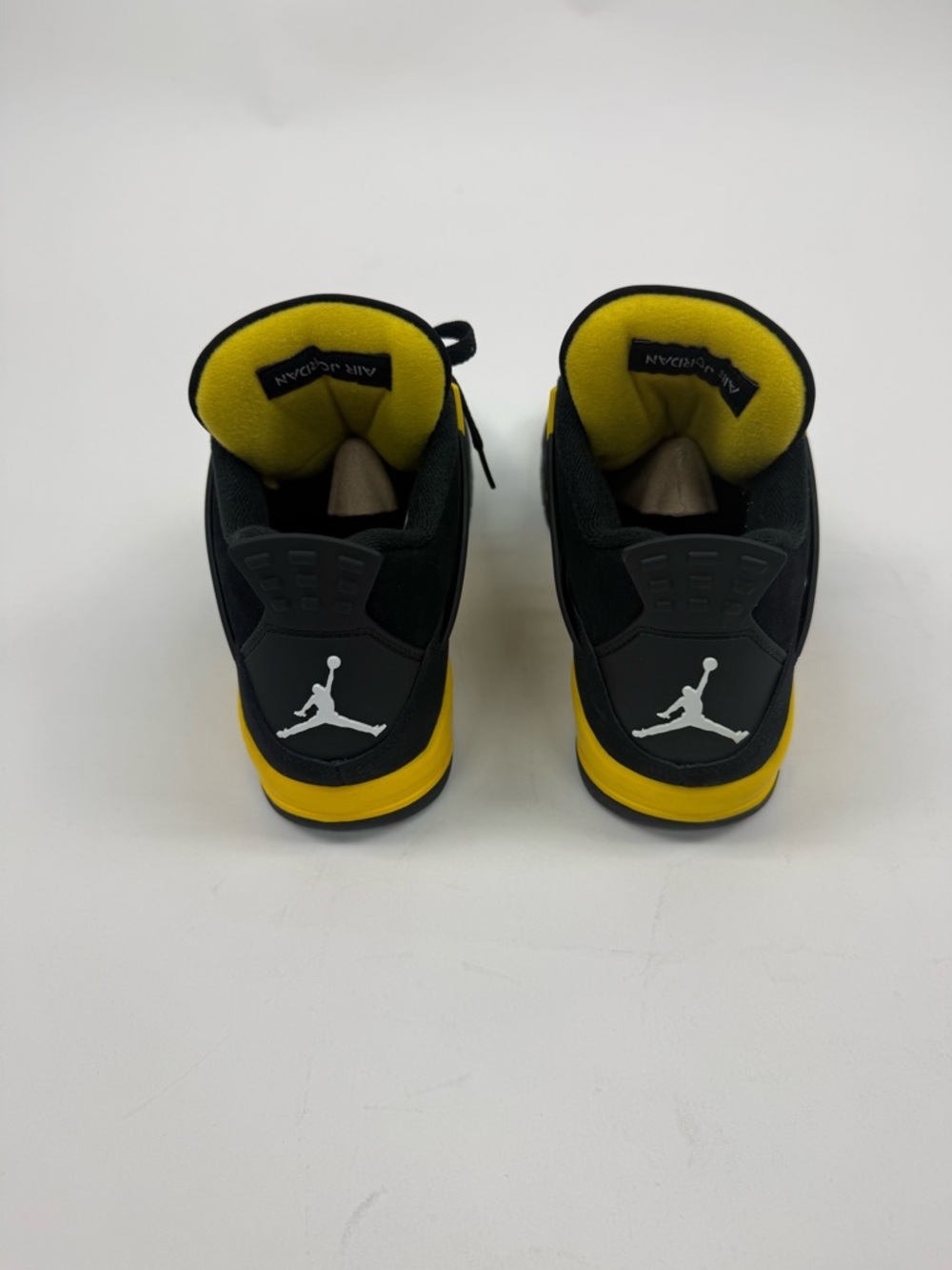 Jordan 4 Retro Thunder Black and Yellow Sneakers - Picture 3 of 6